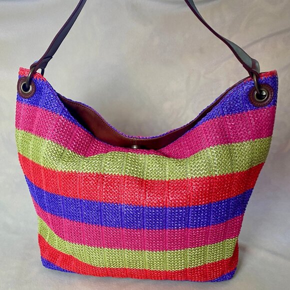 Coldwater Creek Colorful Woven Handbag EUC - Picture 2 of 10